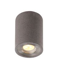 Levi 9cm Round Spotlight, 1 x GU10 (Max 12W), IP65, Grey Concrete, 2yrs Warranty