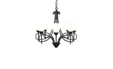 San Marino Pendant 8 Light E14 Tex/Pewter/Frosted Glass