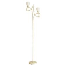 San Marino Floor Lamp With In-Line Switch 2 Light E14 Cmozarella/French Gold/Opal Glass