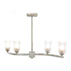 Toscano Semi Flush 4 Light G9 White/French Gold/Frosted Glass