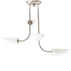 Udine 48cm Semi Flush 4 Light G9 Satin Chrome/Frosted Glass