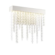 Bano Small Dimmable Wall Light 6W LED, 4000K, 660lm, Polished Chrome / Crystal Chain, 3yrs Warranty