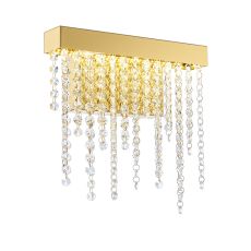 Bano Small Dimmable Wall Light 6W LED, 4000K, 660lm, French Gold / Crystal Chain, 3yrs Warranty