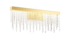 Bano Large Dimmable Wall Light 12W LED, 4000K, 1460lm, French Gold / Crystal Chain, 3yrs Warranty