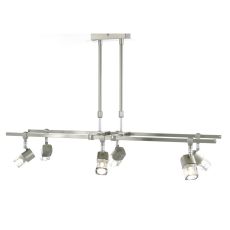 Ticino Rectangular Telescopic Pendant 6 Light G9 Satin Chrome