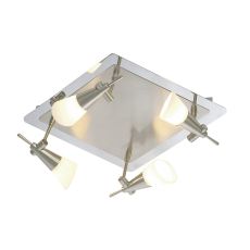 Diama Flush Plate G9 4 Light G9 Nickel/Polished Chrome/Opal Glass