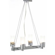 Kopus Rectangular Pendant On Cable 4 Light G9 Polished Chrome/Frosted Glass