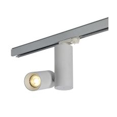 Eos T 10 Triac Dimmable, Tridonic 10W 631lm 2700K 36°, White & White, Dual Cylinder Track Light, 90° Tilt, 350° R/tion, 5yrs Warranty