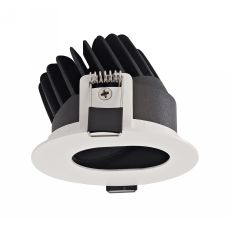 Buro 10, 10W, 250mA, White LED Recessed Oval Pin Hole Adj. Downlight, Cut Out 83mm, 650lm, 24° Deg, 2700K, IP44, DRIVER NOT INC., 5yrs Warranty
