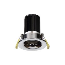 Bruve 10 Dimmable Tridonic 10W 719lm 4000K 24°, Polished Chrome IP65 Fixed Recessed round Downlight, NO DRIVER REQUIRED, 5yrs Warranty