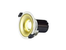 Bolor 10 Dimmable Tridonic 10W 758lm 4000K 12°, White/Gold IP20 Fixed Recessed Spotlight , NO DRIVER REQUIRED, 5yrs Warranty