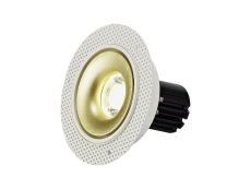 Bolor T 10 Dimmable Tridonic 10W 631lm 2700K Warm White 36°, White/Gold IP20 Trimless Fixed Recessed Spotlight , NO DRIVER REQUIRED, 5yrs Warranty