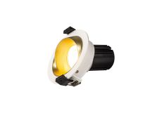 Bonia 10 Dimmable Tridonic 10W 676lm 3000K 36°, White/Gold 27° Angled Round Downlight , NO DRIVER REQUIRED, 5yrs Warranty