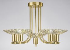 Ellen 58cm Semi Flush 5 Light G9 Satin Brass/Crystal