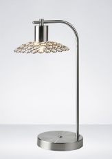 Ellen 1 Light G9 Crystal Table Lamp Satin Nickel