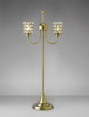 Nelson Crystal Table Lamp 2 Light G9 Antique Brass