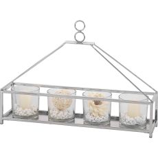 (DH) Athena 5 Candle Holder Medium Polished Chrome/Clear Glass