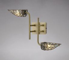 Ashton Wall Lamp 2 Light G9 Antique Brass/Crystal