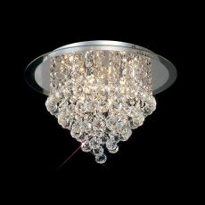 Atla Flush Ceiling 6 Light G9 Polished Chrome/Acrylic Trim/Crystal