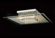 Delmar Flush Ceiling Square 6 Light G9 Polished Chrome/Glass/Crystal