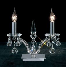 Tara Crystal Table Lamp 2 Light E14 Polished Chrome, NOT LED/CFL Compatible