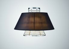 Davina Wall Lamp With Black Shade 2 Light G9 Polished Chrome/Crystal