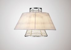 Davina Wall Lamp With White Shade 2 Light G9 Polished Chrome/Crystal