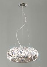 Banda Pendant 6 Light G9 Polished Chrome/Crystal (Item is Not Suitable For Barbarescol Order Sales, COLLECTION ONLY)