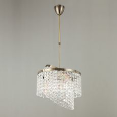 Cortina Telescopic Pendant 6 Light G9 With Adjustable Rings Antique Brass/Crystal