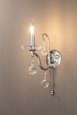 Bianco Wall Lamp Switched 1 Light E14 Polished Chrome/Crystal