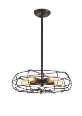 Claudia Fixed Pendant 5 Light E27 Black