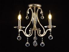 Bianco 44cm Ceiling 3 Light E14 French Gold/Crystal