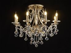 Bianco 74cm Ceiling 8 Light E14 French Gold/Crystal