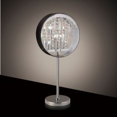 Geo Crystal Table Lamp With Black Shade 7 Light G4 Polished Chrome, NOT LED/CFL Compatible