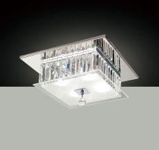 Tosca Flush Ceiling Square 4 Light G9 Polished Chrome/Glass/Crystal