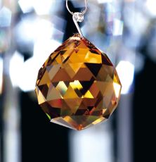 Crystal Sphere Without Ring Amber 30mm