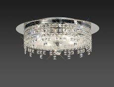 Esta Flush Ceiling Round 6 Light G9 Polished Chrome/Glass/Crystal