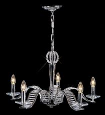 Niobe Pendant 5 Light E14 Polished Chrome/Crystal