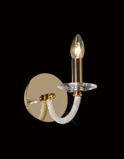 Elena Wall Lamp Switched 1 Light E14 Gold/Crystal