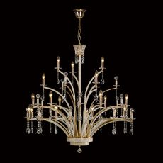 Orlando Pendant 21 Light E14 French Gold/Crystal (Pallet Shipment Only), (ITEM REQUIRES CONSTRUCTION/CONNECTION) Item Weight: 30kg