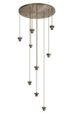 Zenth 70cm Antique Brass 9 Light E27 3m Round Multiple Pendant (FRAME ONLY)