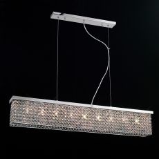 Piazza Pendant Linear 9 Light G9 Polished Chrome/Crystal