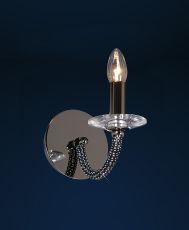 Elena Wall Lamp Switched 1 Light E14 Black Chrome/Crystal