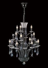 Orlando Pendant 12 Light E14 Black Chrome/Crystal (ITEM REQUIRES CONSTRUCTION)