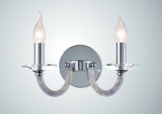 Elena Wall Lamp Switched 2 Light E14 Polished Chrome/Crystal