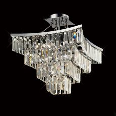 Gianni Square Semi Flush 5 Light G9 Polished Chrome/Crystal