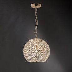 Ava 30cm Pendant 5 Light G9 French Gold/Crystal