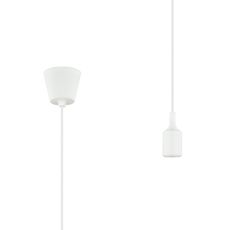 Dreifa 1.5m Single Pendant, 1 x E27, White, 9cm Plastic Base and Silicon Lampholder Cover