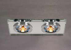 Crystal Dual Head Downlight Rectangle Rim Only Clear, 2 x IL30800 REQUIRED TO COMPLETE THE ITEM, Cut Out: 144x62mm