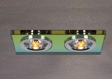 Crystal Dual Head Downlight Rectangle Rim Only Spectrum, 2 x IL30800 REQUIRED TO COMPLETE THE ITEM, Cut Out: 144x62mm